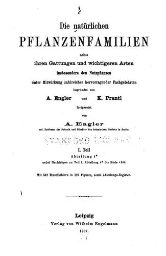 Die natürlichen Pflanzenfamilien nebst ihren Gattungen und wichtigeren Arten, insbesondere den ... (1907)
