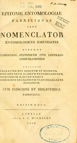 Epitome entomologiae Fabricianae, sive Nomenclator entomologicus emendatus (1797)