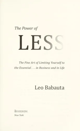 The power of less (2009)